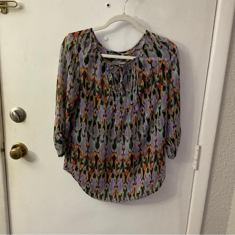 Express Colorful Patterned Blouse - image 1